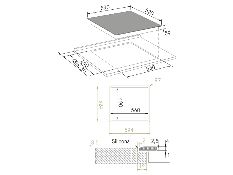 Tables - H-Connect 604 Slider Bridge - Dessin technique