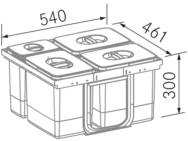 Éviers - Contenedores M-60 - Dessin technique
