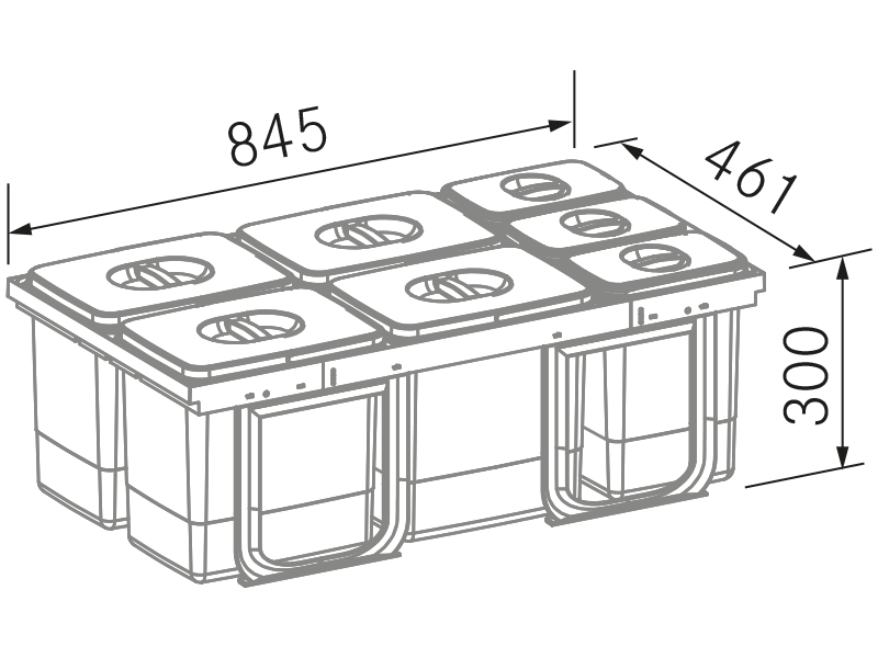 Éviers - Contenedores M-90 - Dessin technique