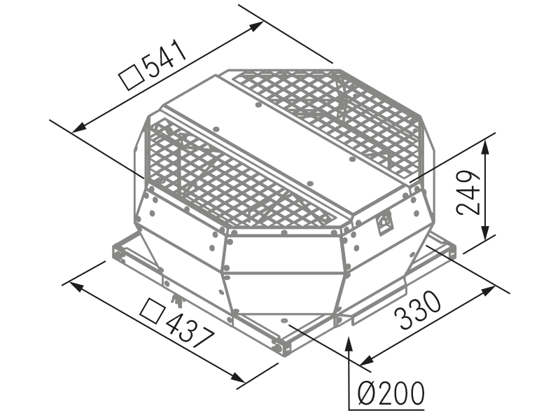 Hottes - Motor Tejado - TJ2000EC - Dessin technique