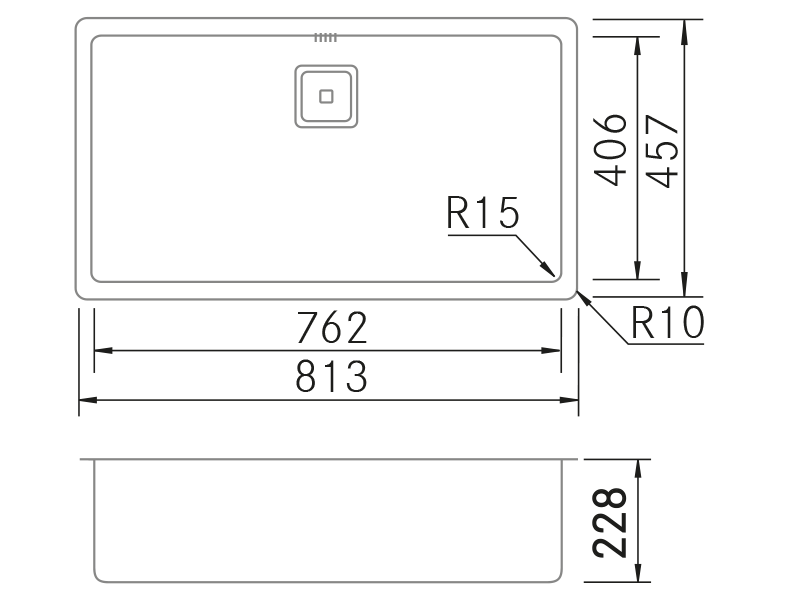 Éviers - BMR-7640 - Dessin technique