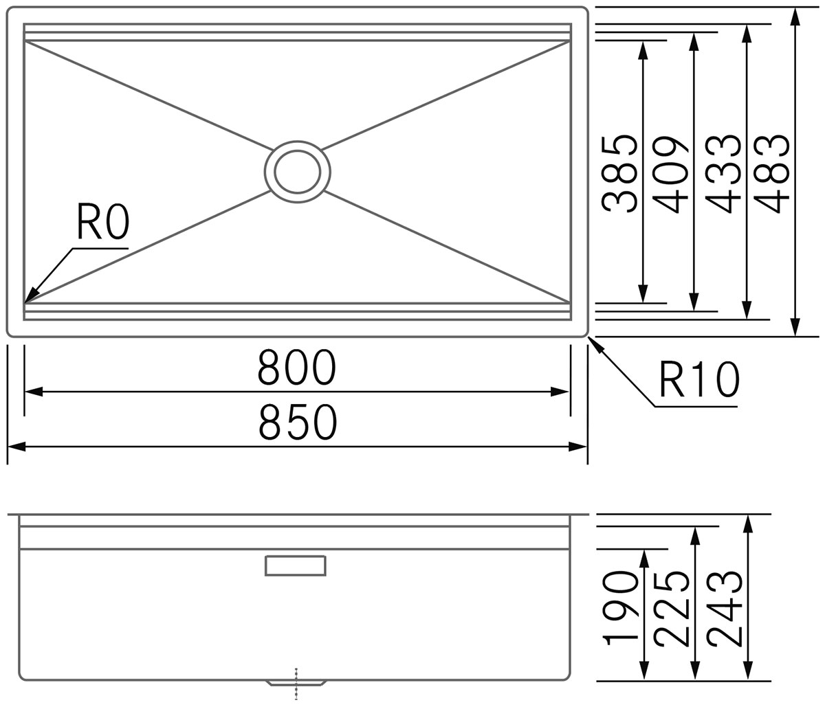Éviers - Layer 80 - Dessin technique