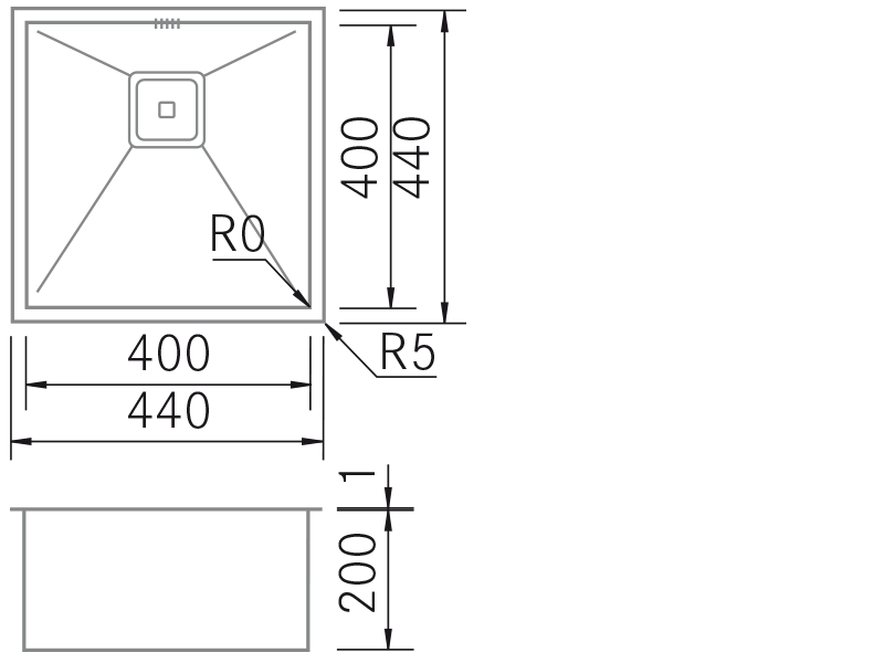 Éviers - BTK-4040 - Dessin technique